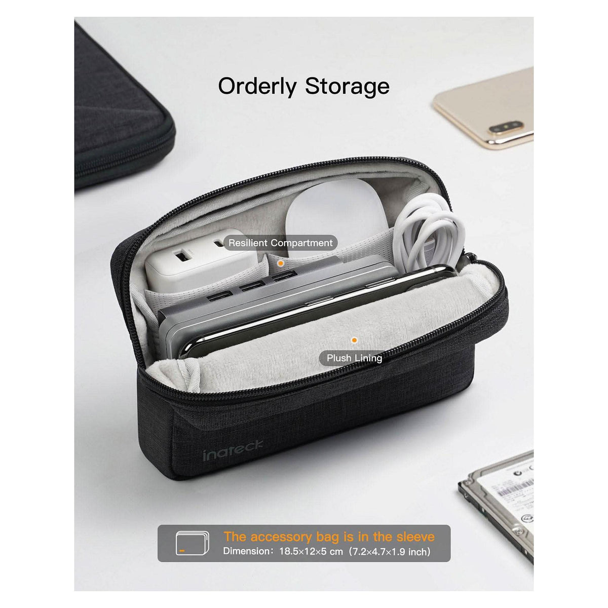 inateck Laptoptasche 13,3"/Zubehörtasche LB01007-13S_black