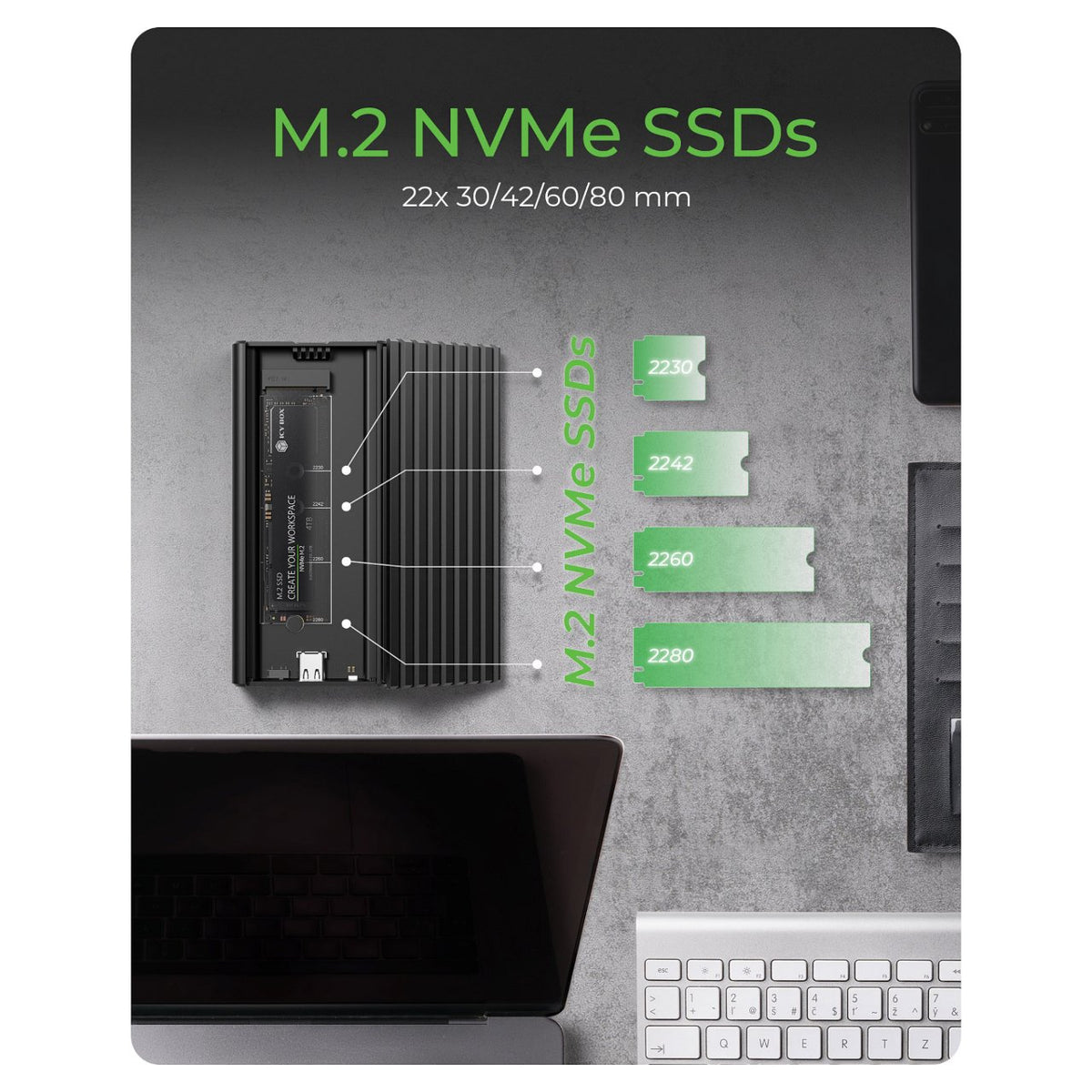ICY BOX IB-1917M-C32a NVMe M.2 SSD zu Type-C