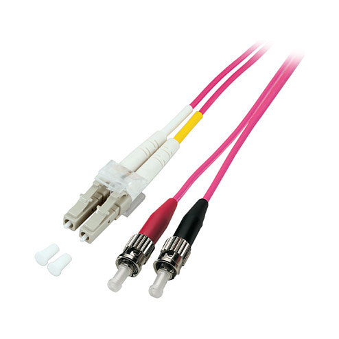 Patchkabel LWL Duplex OM4 (Multimode, 50/125) LC/ST, LSZH, austauschbare Polarität, 2m, Good Connections®
