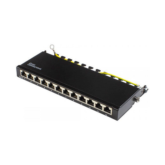 Good Connections Patchpanel Cat.6 12-Port 0,5 HE schwarz