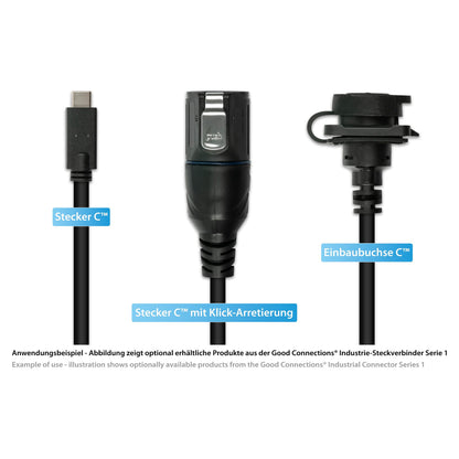 Good Connections Industrie-Einbauverlängerung S1 - USB 0,5m