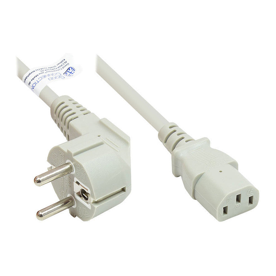 Good Connections Schutzkontakt-Stecker gew.- C13 grau 5m