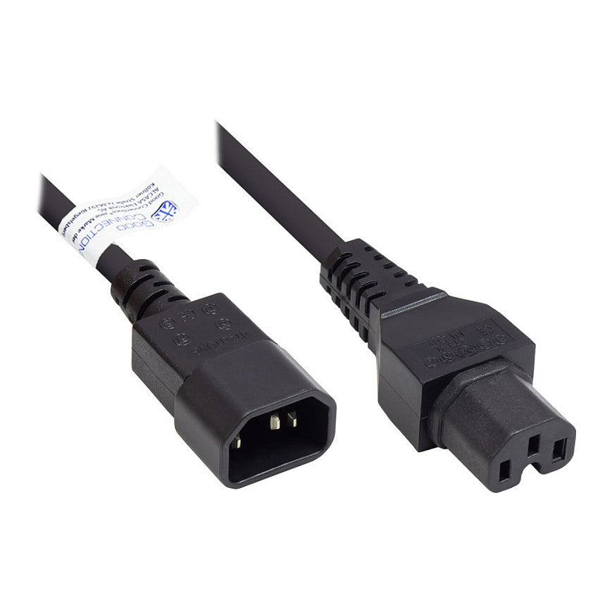 Good Connections Kaltgeräte-Warmgeräte C14 an C15 schw. 3m