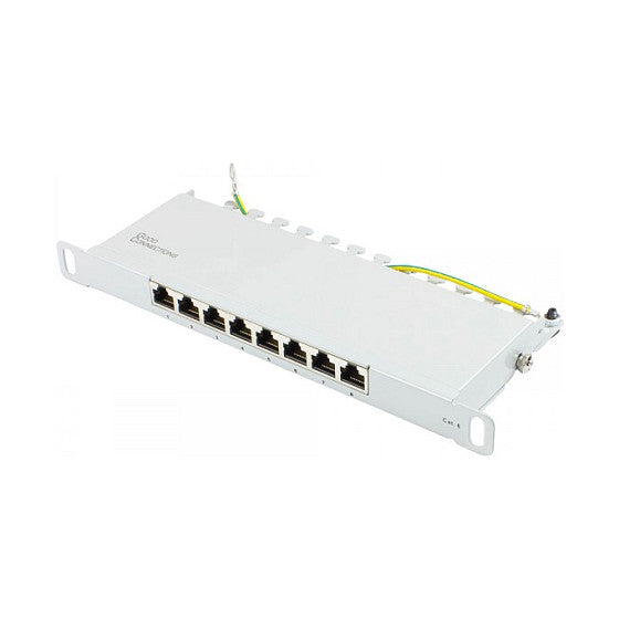 Good Connections Patchpanel 10"Cat. 6 8-P. 0,5 HE lichtgr.