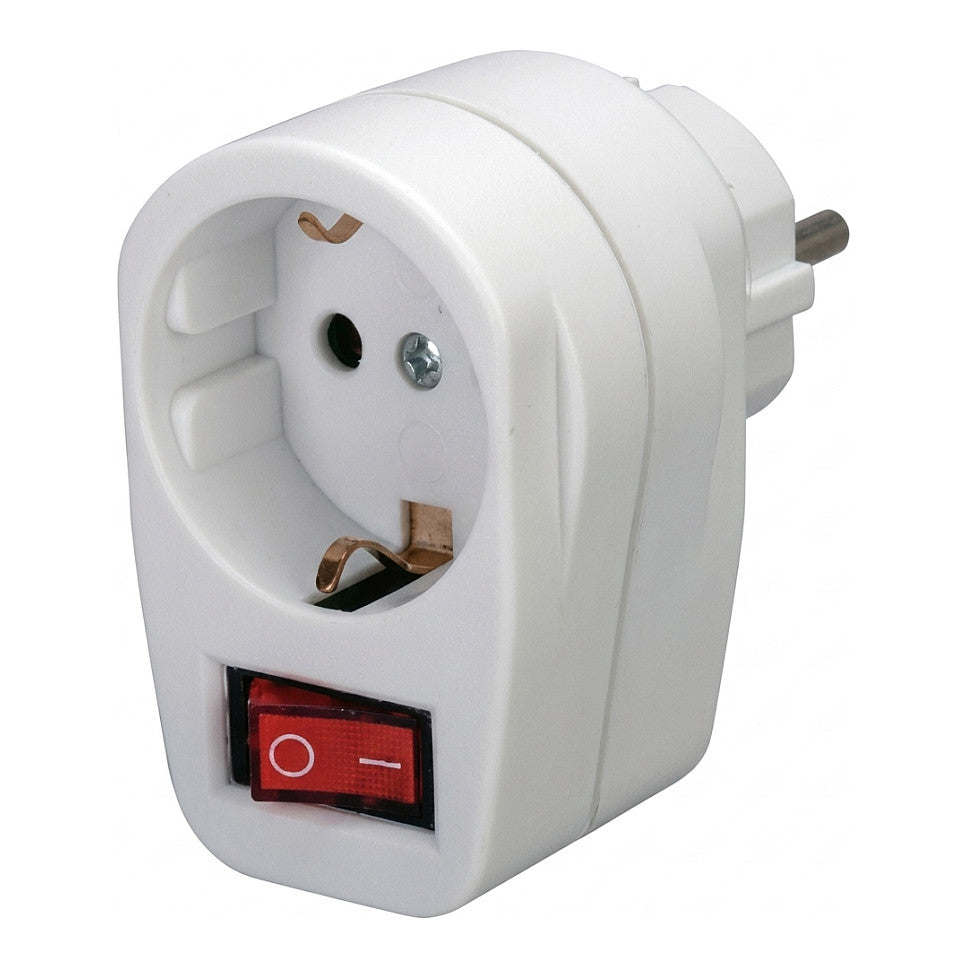 Brennenstuhl Adapterstecker 1 Steckd. + Schalter weiß