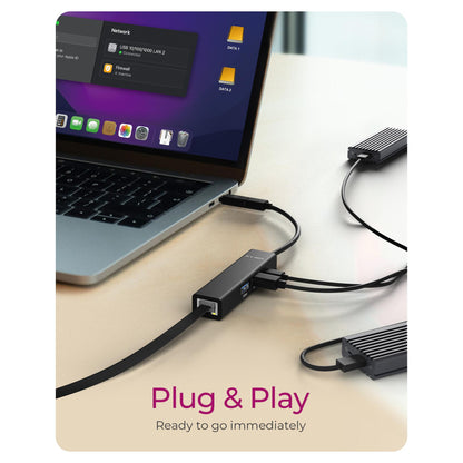 ICY BOX IB-HUB1439 LAN/USB Hub LAN/USB Hub