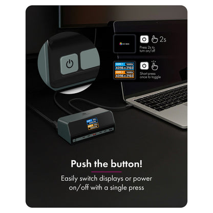 11-in-1 DockingStation mit Power Delivery Lade-Ports und großem LCD-Display, mit 160 W GaN Lade-Adapter