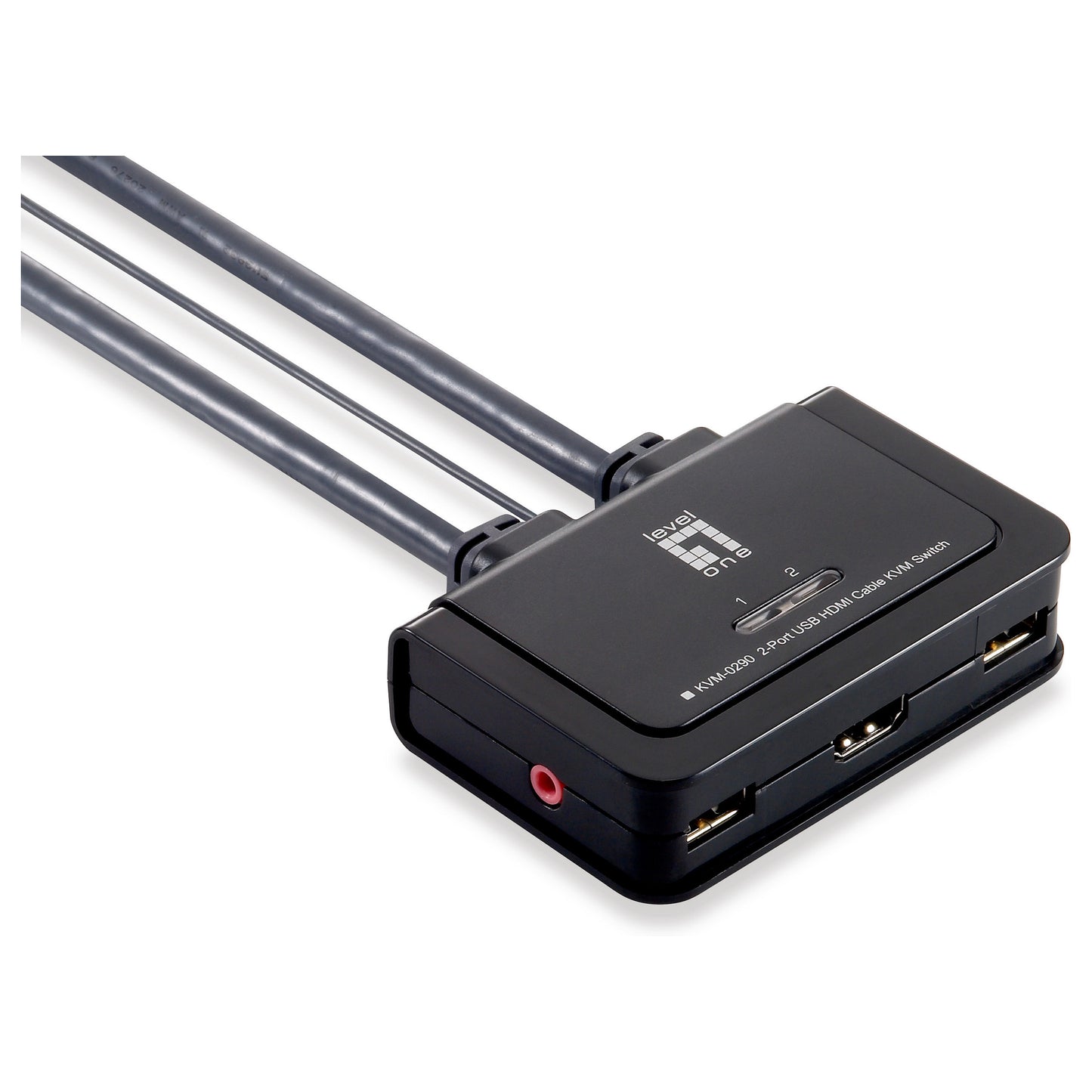 KVM Switch 0290 2-Port Kabel. HDMI. USB. Audio