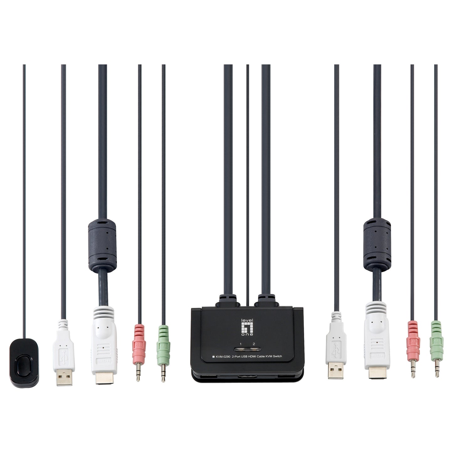 KVM Switch 0290 2-Port Kabel. HDMI. USB. Audio
