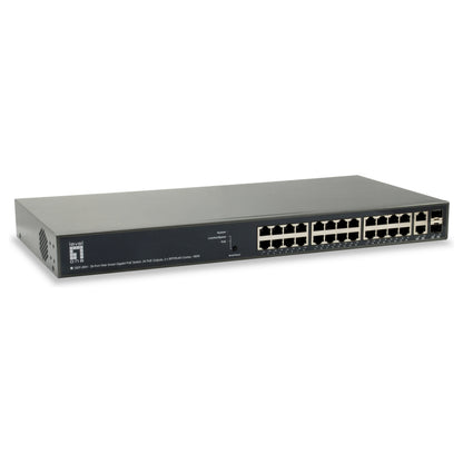 Switch 26x GE GEP-2651 2xGSFP 19" 185W 24xPoE+