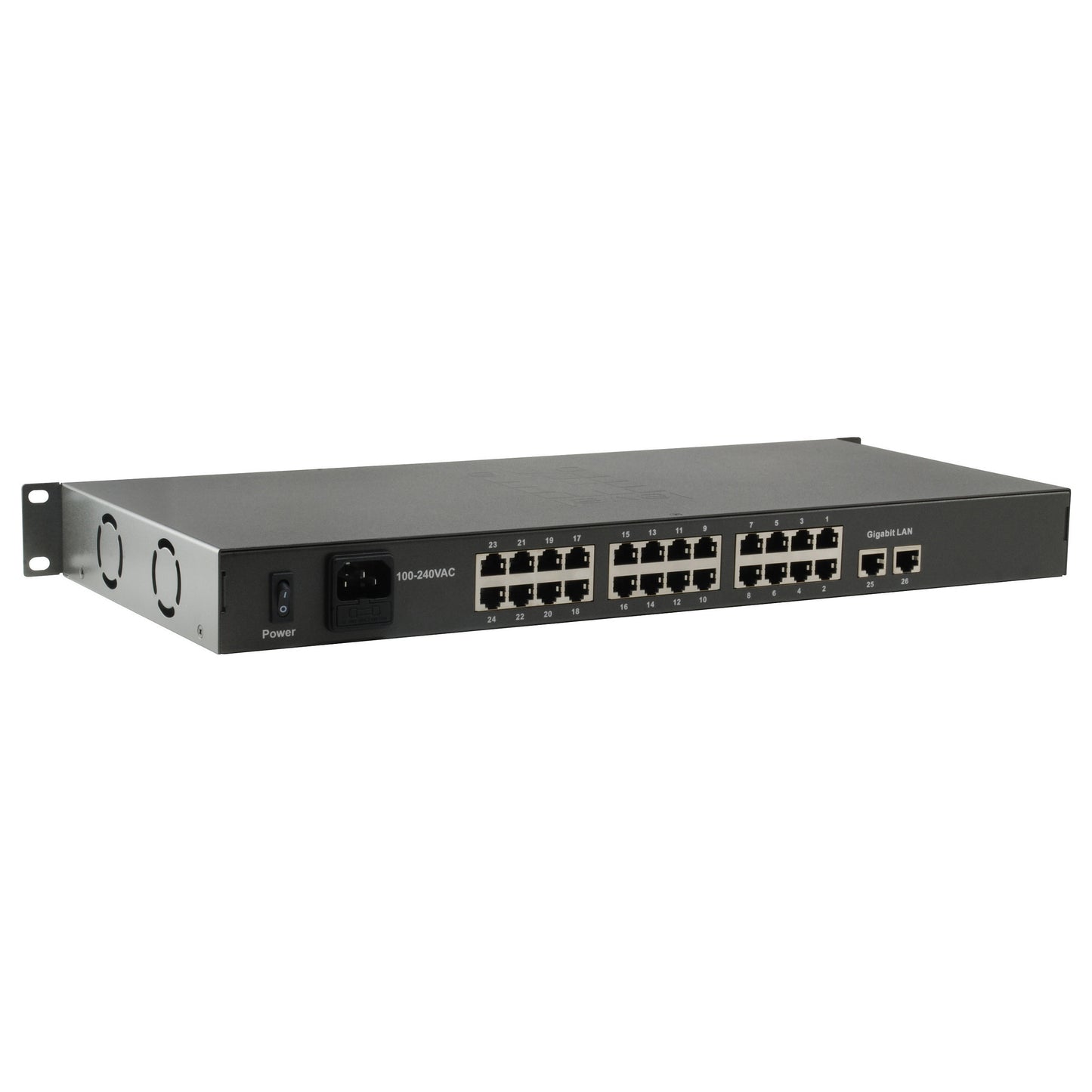 Switch 24x FE FGP-2601 2xGE 19" 150W 24xPoE