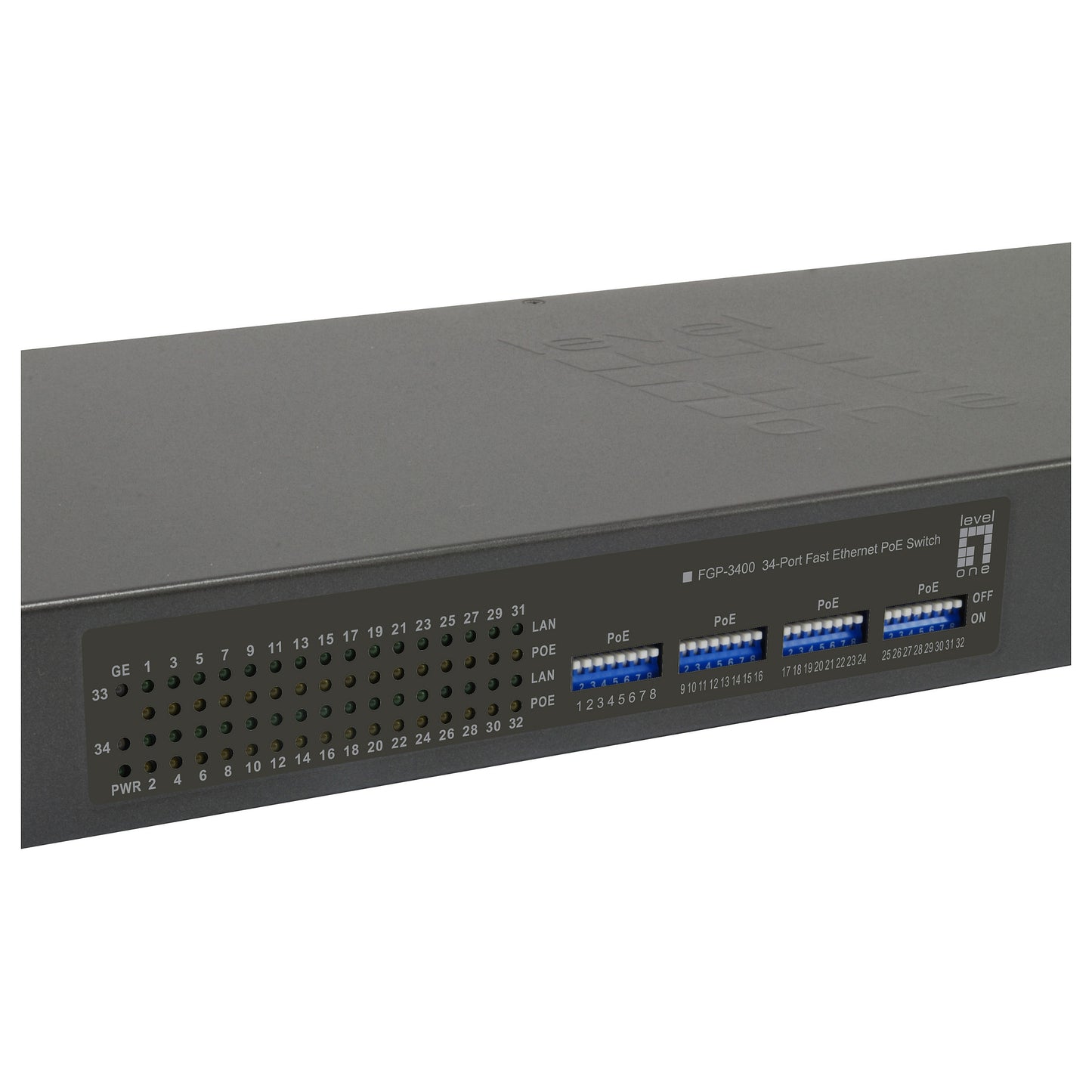 Switch 34x FE FGP-3400W630 2xGE 19" 630W 32xPoE