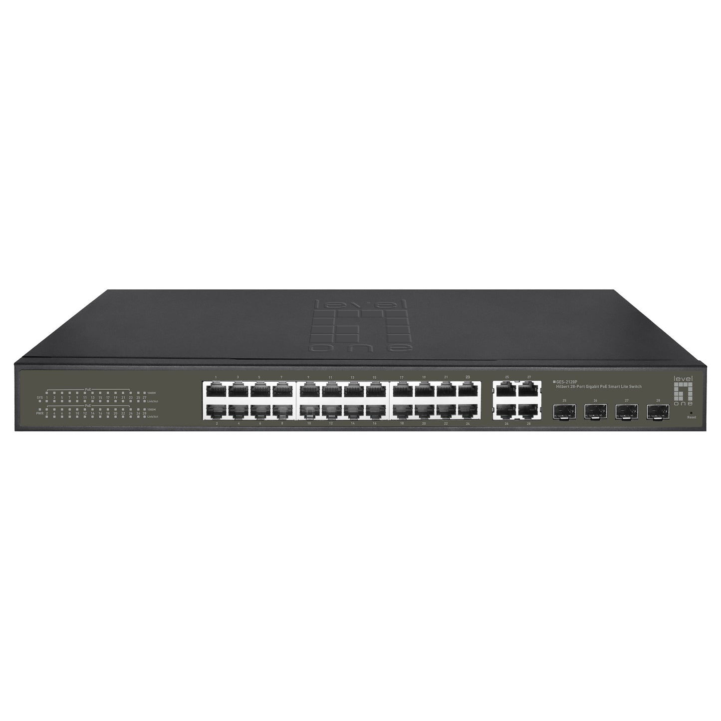 Switch 24x GE GES-2128P 4xGSFP 19" 380W 24xPoE+