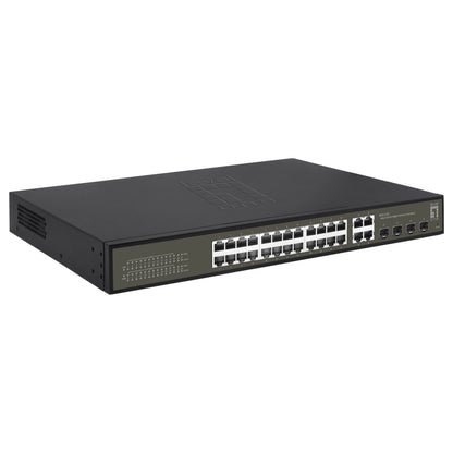 Switch 24x GE GES-2128P 4xGSFP 19" 380W 24xPoE+