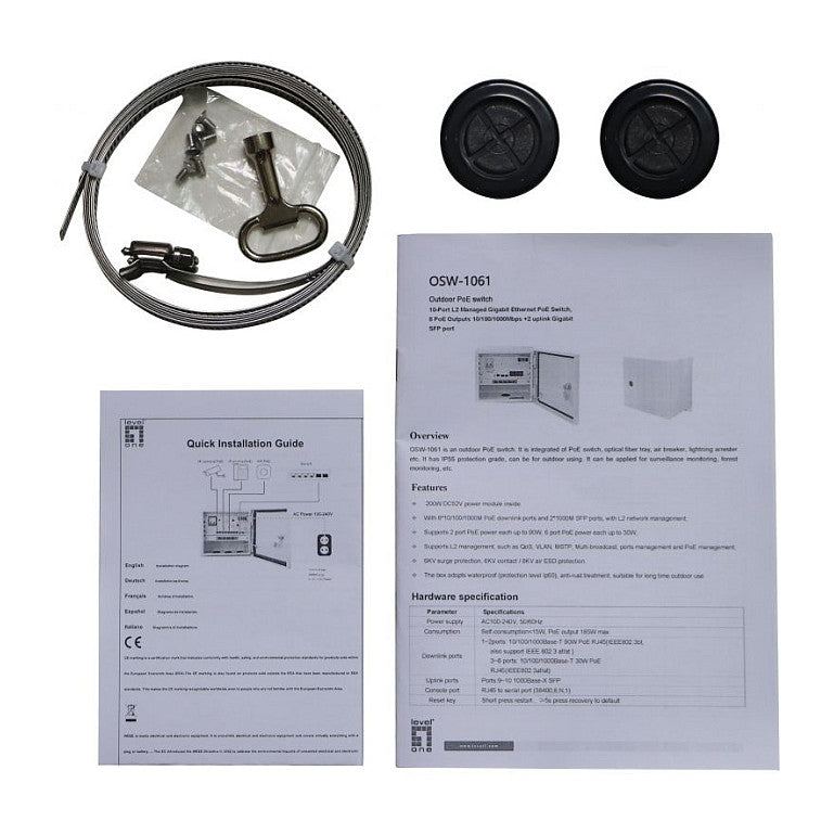 Switch 10x GE OSW-1061. 8x Outputs 802.3at/af PoE