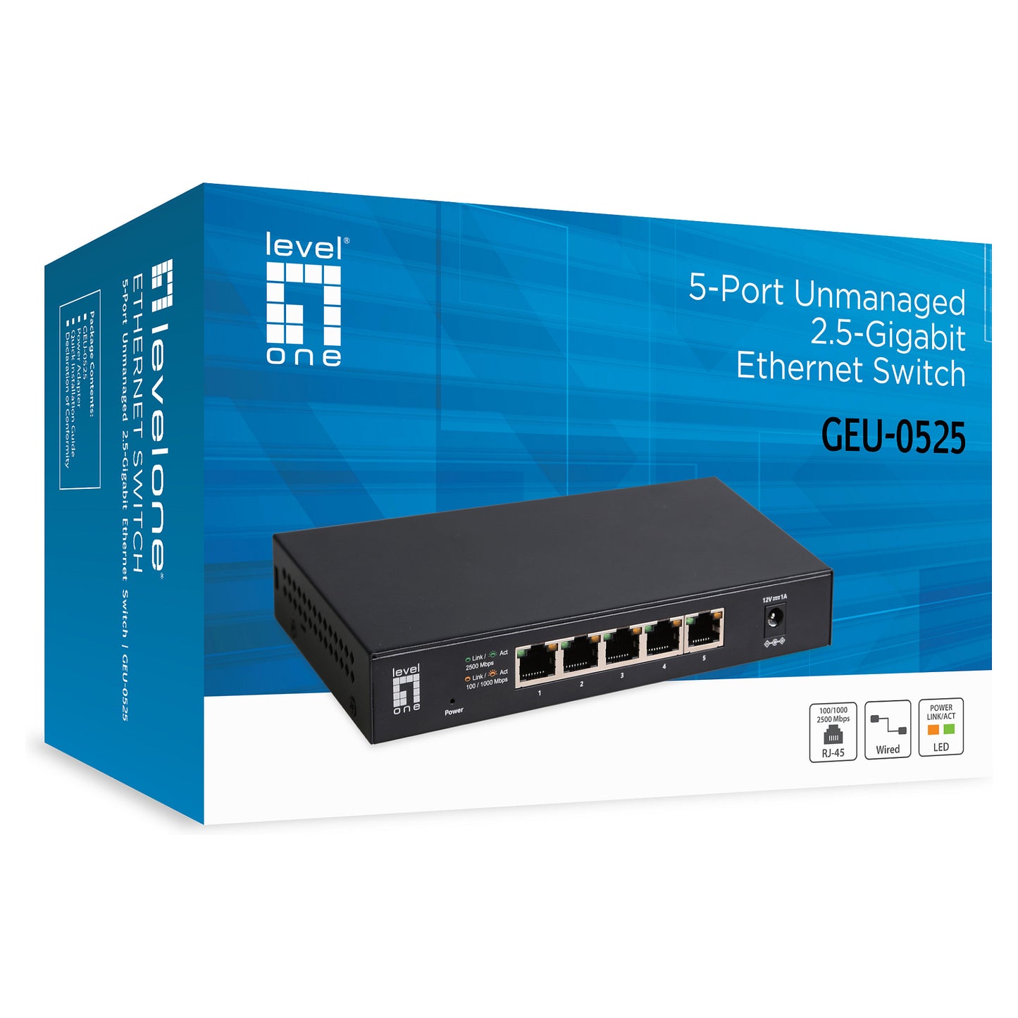 Switch 5x GE GEU-0525 2.5GbE 100/1000Mbps sw