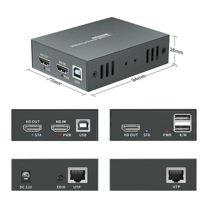 HDMI over Cat.5/6 Extender kit 4K. 100m schwarz
