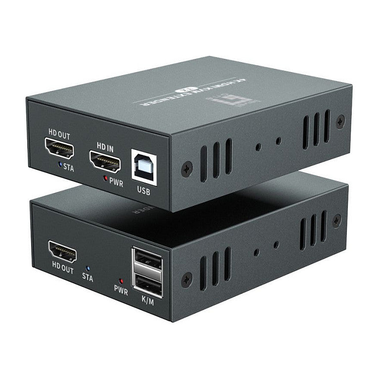 HDMI over Cat.5/6 Extender kit 4K. 100m schwarz