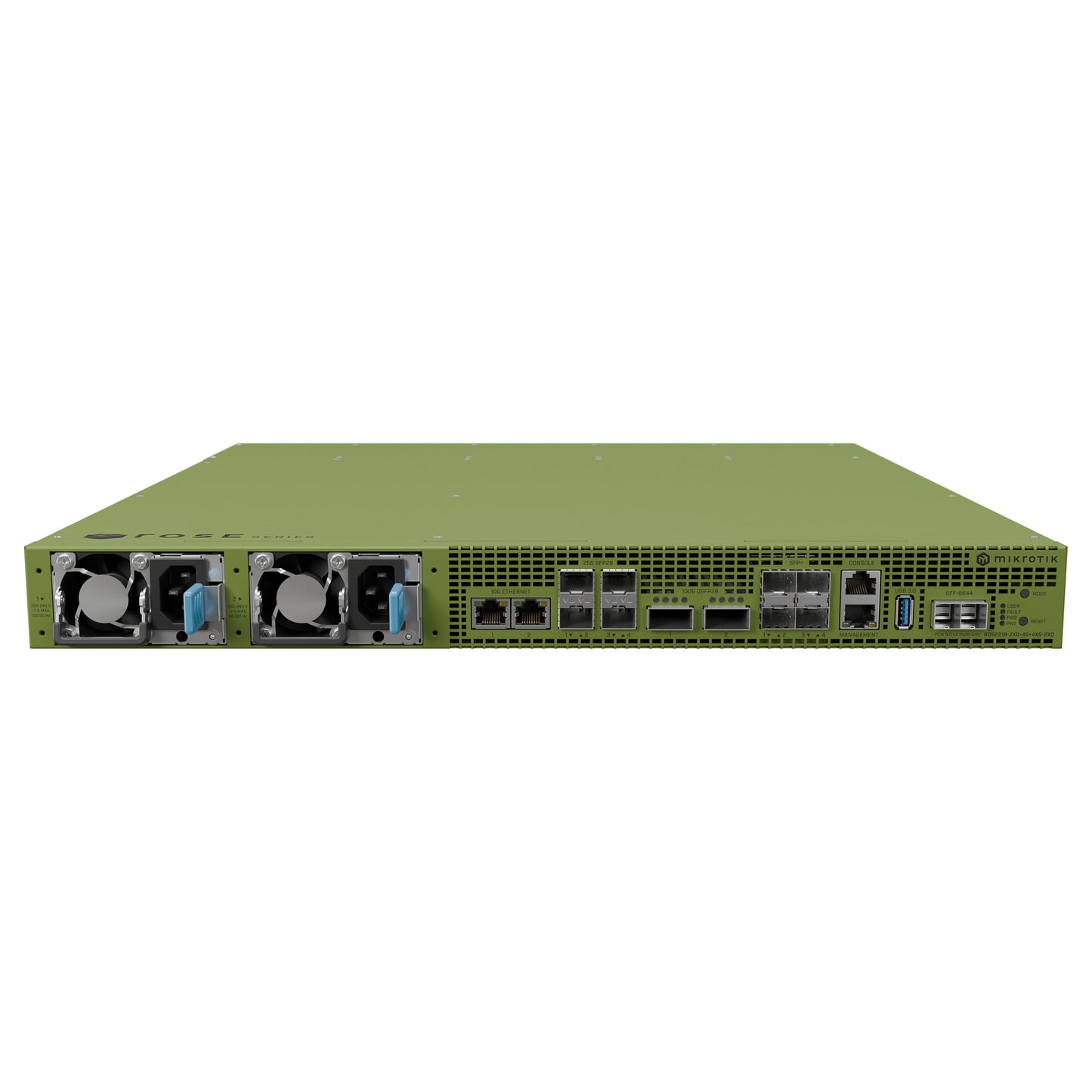 MikroTik ROSE Data Server RDS2216-2XG-4S+4XS-2XQ. 2x 100G QSFP. 4x 25G SFP28. 4x 10G SFP+. 2x 10G RJ45