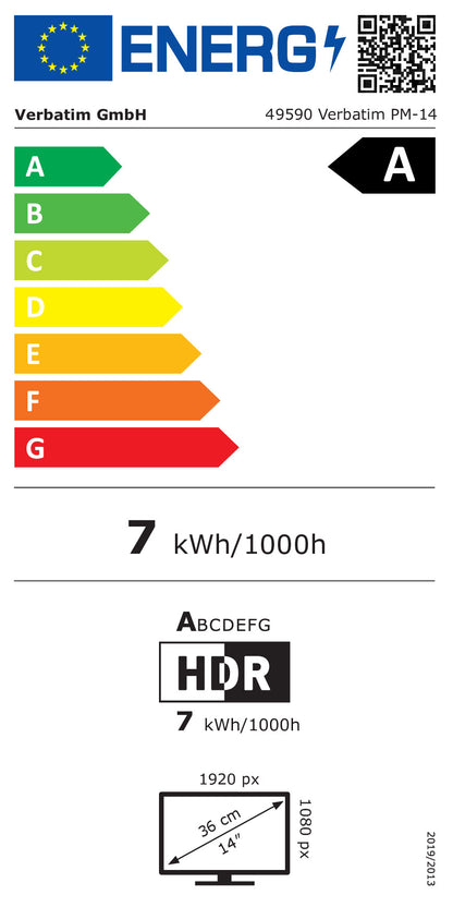 Verbatim PM-14 Portable Monitor 14" Full HD 1080p