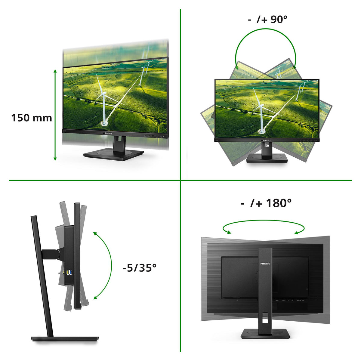 Philips 60.5cm (23.8") 242B1G 16:09 DVI+HDMI+DP+USB IPS