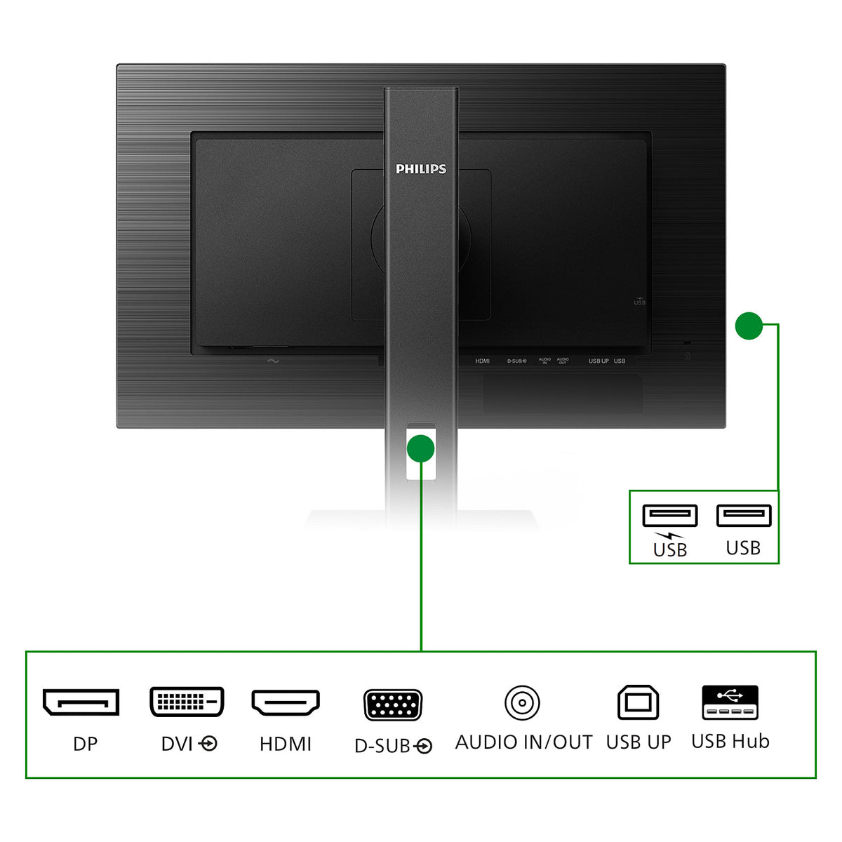 Philips 60.5cm (23.8") 242B1G 16:09 DVI+HDMI+DP+USB IPS
