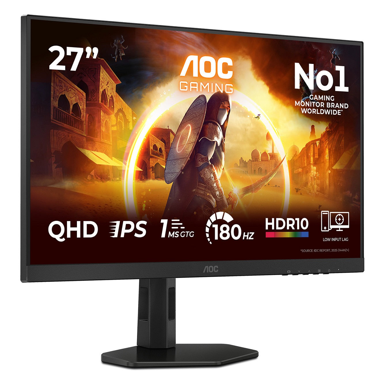 68,6cm/27" (2560x1440) AOC G4 Q27G4XF 16:9 QHD FastIPS 0,5ms 180Hz HDR10 HDMI DP Pivot Gaming Black