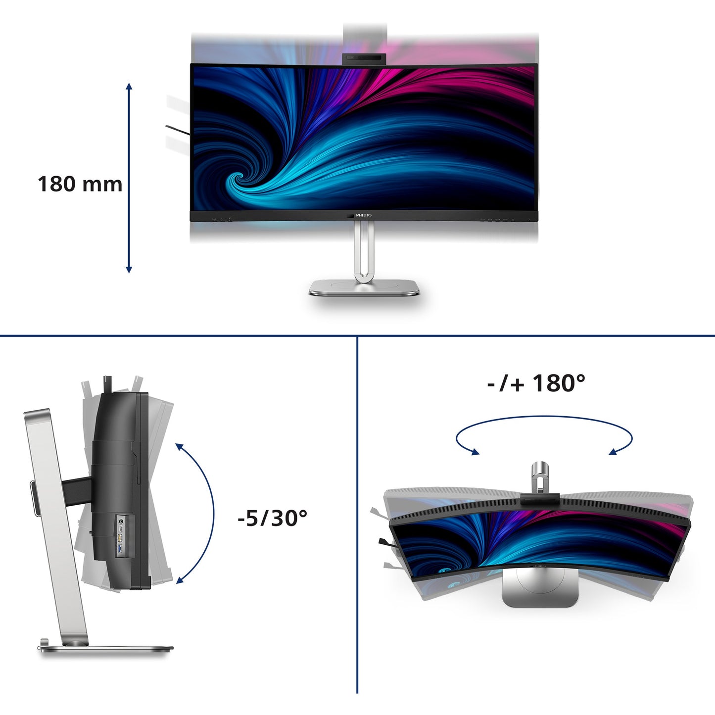 Philips 86.4cm (34.0") 34B2U6603CH 21:09 HDMI+DP+USB-C gray