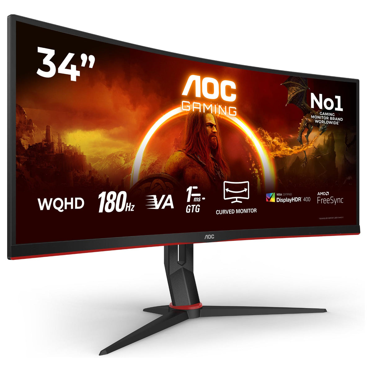 AOC 86.4cm (34") CU34G2XP/BK 21:09 2xHDMI+2xDP+USB Curved retail