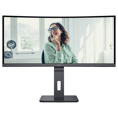 86,4cm/34" (3440x1440) AOC CU34P3CV 21:9 VA 1ms 100Hz HDMI DisplayPort USB-C USB-Hub RJ45 KVM VESA Speaker Black