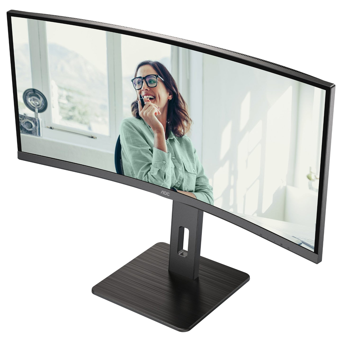 86,4cm/34" (3440x1440) AOC CU34P3CV 21:9 VA 1ms 100Hz HDMI DisplayPort USB-C USB-Hub RJ45 KVM VESA Speaker Black