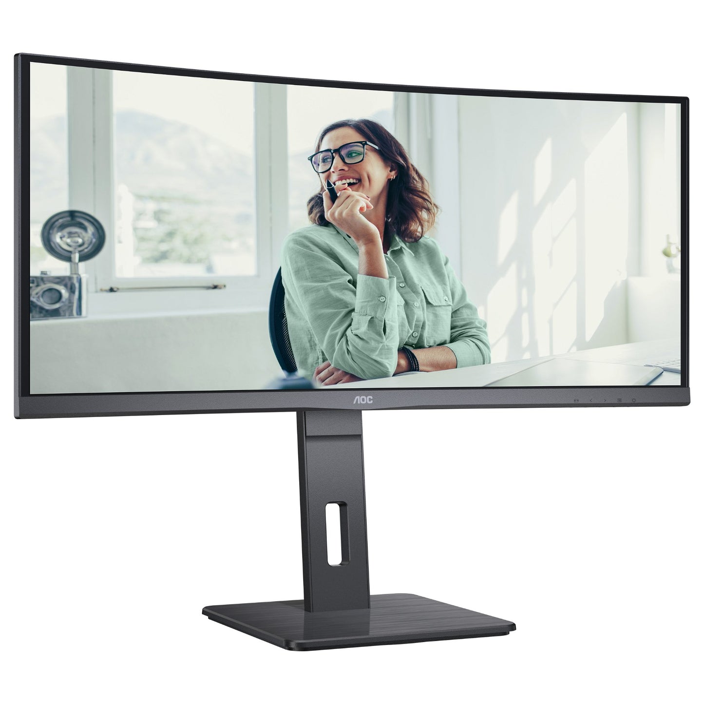 86,4cm/34" (3440x1440) AOC CU34P3CV 21:9 VA 1ms 100Hz HDMI DisplayPort USB-C USB-Hub RJ45 KVM VESA Speaker Black