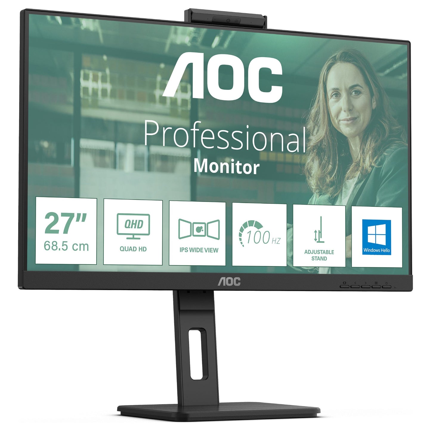 AOC 68.6cm (27") Q27P3CW 16:09 HDMI+DP+USB-C IPS WebCam retail