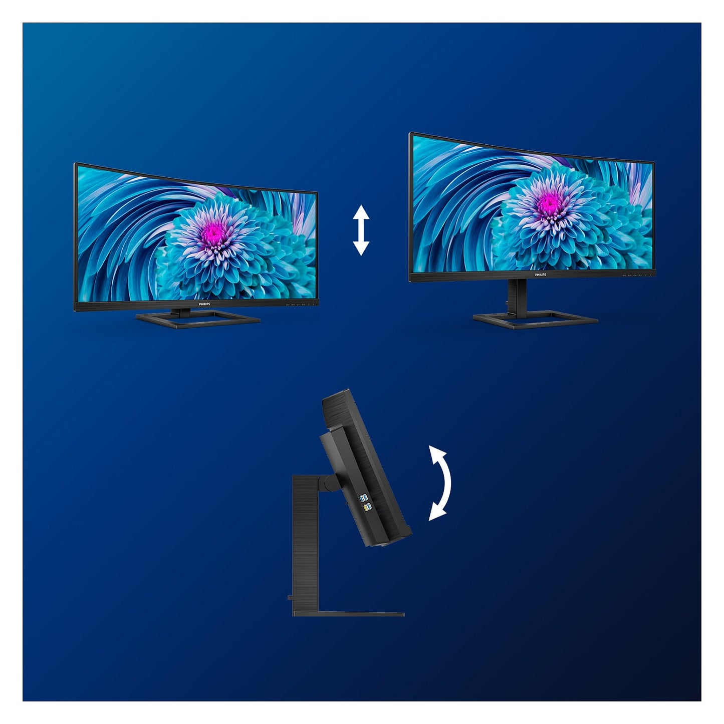 86,36 cm/34" (3440x1440) Philips 346E2CUAE/00 21:9 WQHD VA 4ms 100Hz USB-C HDMI DisplayPort VESA Black