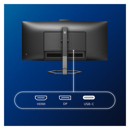 86,4cm/34" (3440×1440) Philips 34E1C5600HE/00 21:9 VA 4ms 100Hz USB-C HDMI DisplayPort Webcam Speakers VESA Black