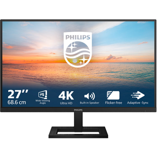 68,6cm/27" (3840x2160) Philips 27E1N1800AE 16:9 IPS 4ms 60Hz HDMI DisplayPort VESA Speaker Black