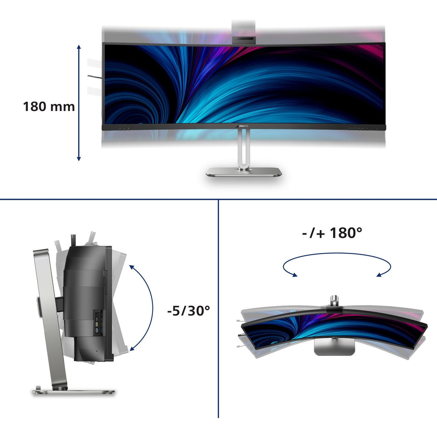 Philips 124.0cm(48.8") 49B2U6903CH 32:09 2xHDMI+DP+USB-C Web