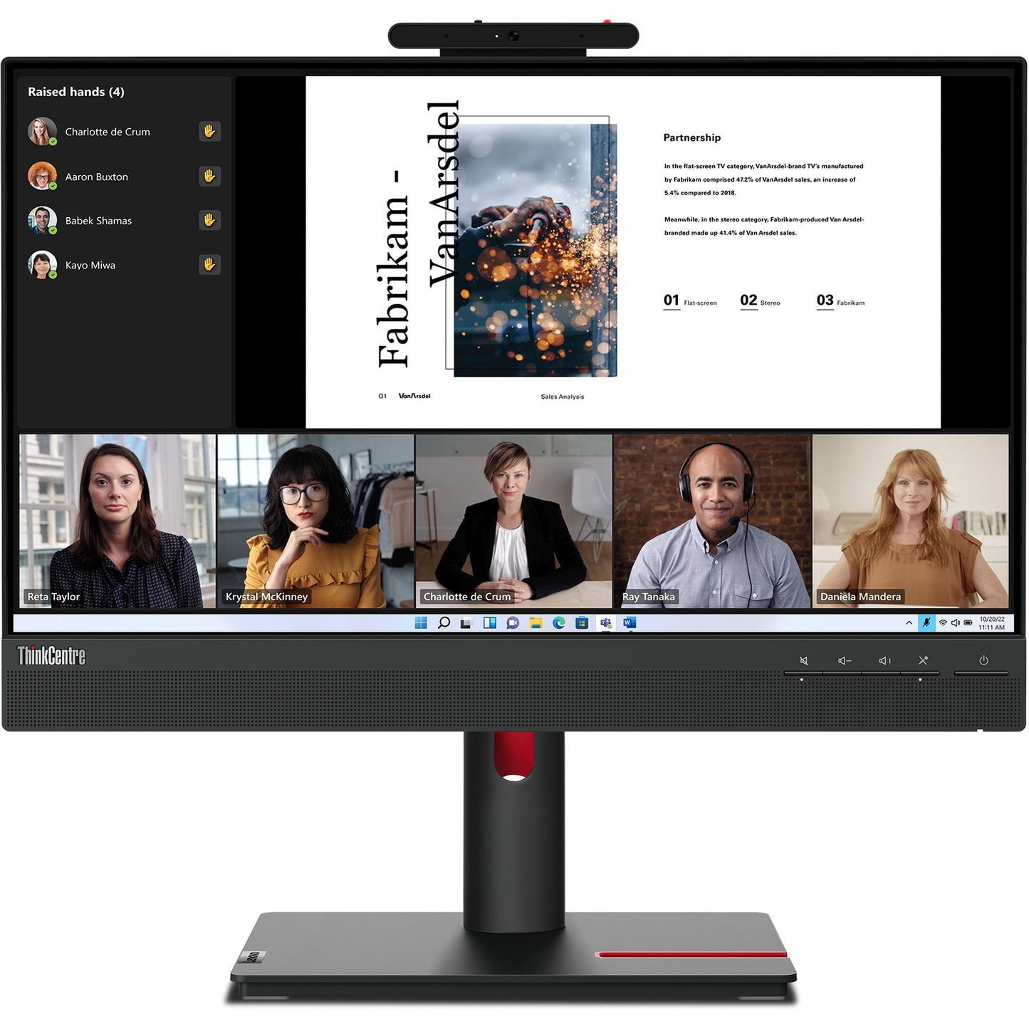 Lenovo ThinkCentre TiO 22 Gen5 FHD IPS DP/CAM/SPK/HUB/Touch