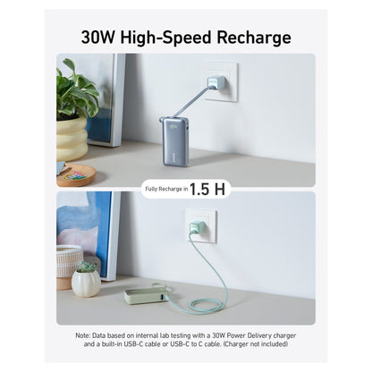 ANKER 545 Nano PowerBank 10.000mAh PD 30W integriertes USB-C Kabel grn