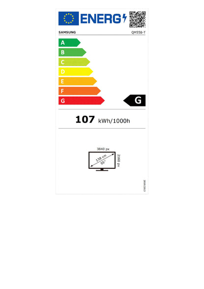 138cm/55" (3840x2160) Samsung Smart Signage QM55B-T 16:9 4K UHD VA 24/7 Tizen HDMI Touch DP USB WIFI Bluetooth Black