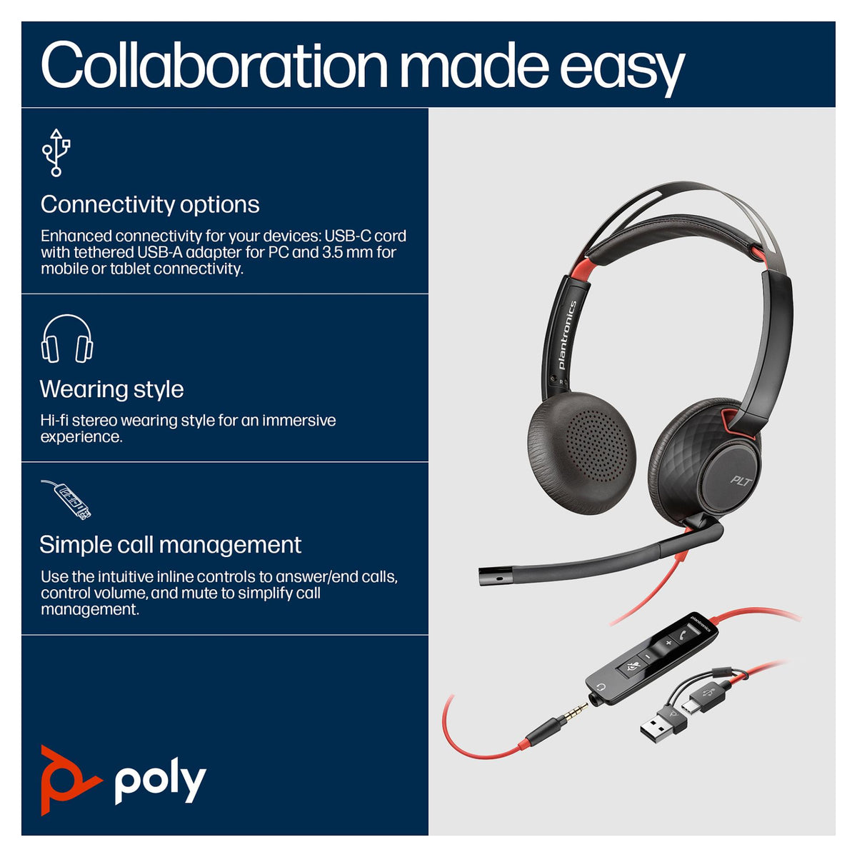Poly Blackwire 5220 STEREO