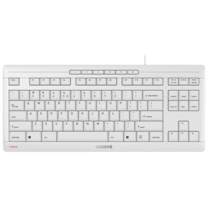CHERRY TAS STREAM KEYBOARD TKL Corded EU-Layout grau