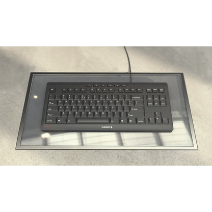 CHERRY TAS STREAM KEYBOARD TKL Corded EU-Layout grau