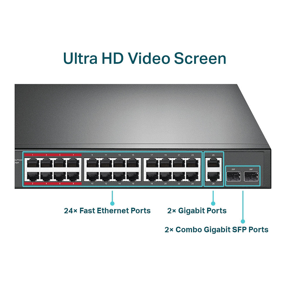 TP-Link Switch TL-SL1226P 26-Port 10/100Mbps PoE