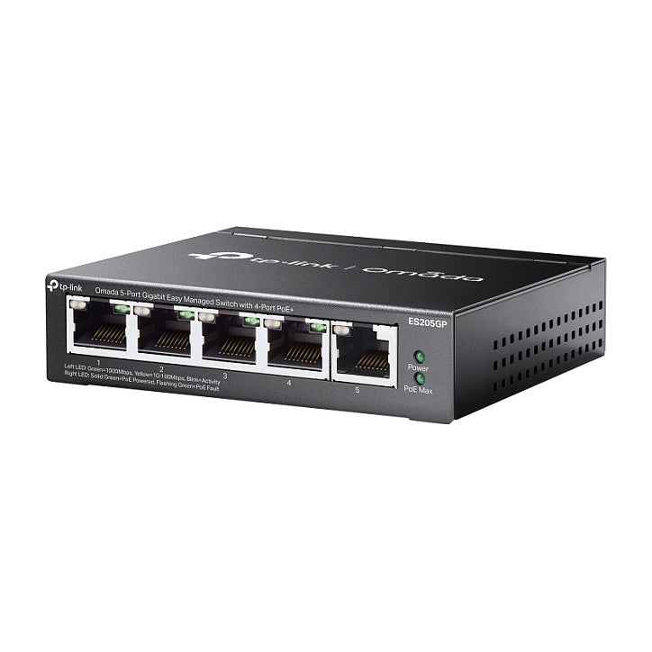 TP-Link Omada Switch 5x GE ES205GP 4-Port PoE+