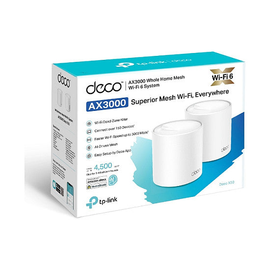 TP-Link Deco X50(2-pack) AX3000 Whole Home Mesh Wi-Fi 6 System
