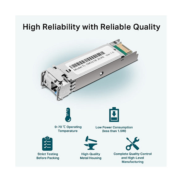 TP-LINK TL-SM321B -2 - SFP (Mini-GBIC)-Transceiver-Modul - GigE - 1000Base-BX - LC/UPC Einzelmodus - bis zu 10 km - 1310 (TX)