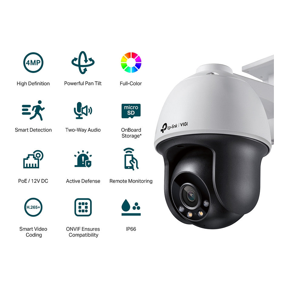 TP-Link Omada IPCam VIGI C540(4mm) 4MP Full-Color Pan