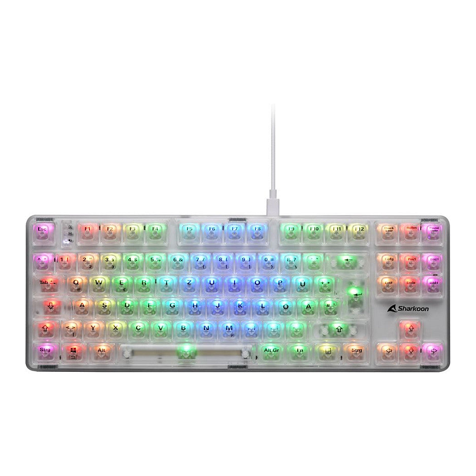 Sharkoon Gaming Tastatur Crystal Shark weiß DE