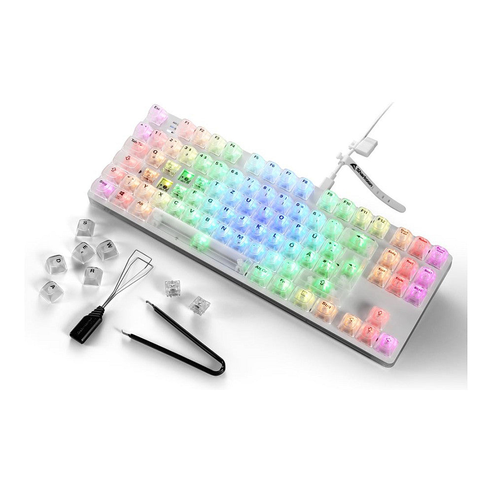 Sharkoon Gaming Tastatur Crystal Shark weiß DE